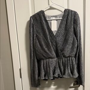 Endless Rose Metallic Silver Blouse